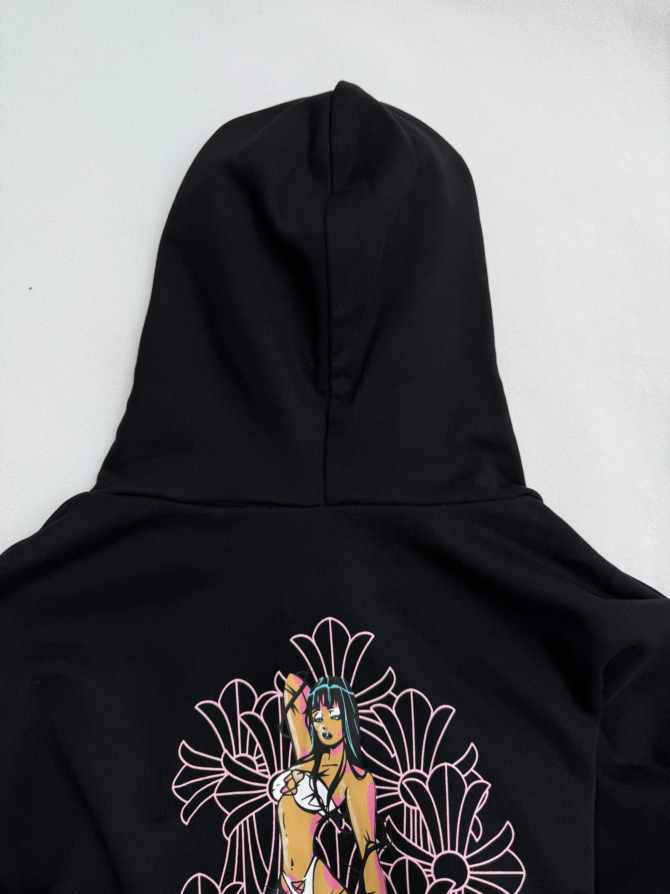 P420 Chrome Hearts × DEADLY DOLL goddess print zipper hooded sweatshirt S/M/L